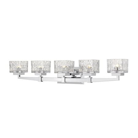 Z-Lite Rubicon 5 Light Vanity, Chrome & Clear 1927-5V-CH